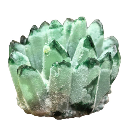 Natural Crystal Cluster Quartz Carved Crystal Sculpture Reiki Healing Stone Home Decor Mineral Specimen Crystal Gift Collection (Green Ghost Crystal)