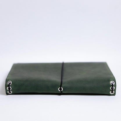 TORAKIP Leather A5 Notebook Cover – Refillable Journal Cover with Pen Holder & Card Slots, Handmade Leather Notebook Case, Fits A5 Notebooks (Paper Not Included), Green
