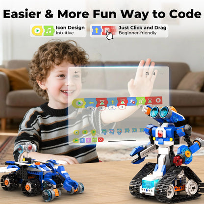 Apitor STEM Robot Toy 6-in-1 Robot Building Kit for Boys Age 8-12, APP Remote Control STEM Coding Toys, Educational Robotics Gifts for Boys Girls Kids Ages 7 8 9 10 11 12 (480 Pieces)