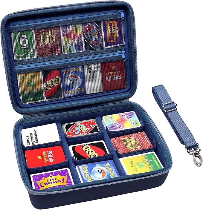 XANAD Card Game Case Fits 3000+ Cards, Fits for Baseball Sports playing card/UNO/playing card Against Humanity Card Game and All Other Card Games Expansions (Dark Blue)