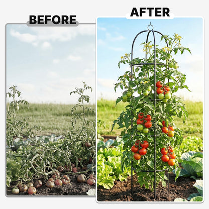 CL FUN Metal Trellis for Climbing Plants Outdoor, 2026 Upgrade 100% Metal with Powder Coating, Rose, Flowers, Grape, Pea, Cucumber Tomato Cage - 6.3 FT Freestanding Plant Support