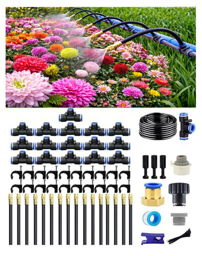 Drip Irrigation System,Automatic Garden Watering System, 360 Adjustable Mist Sprayer Nozzle, High Volume Water Flow Rotating Sprinkler Head for Garden,Patio,Potted Plants, Fine Misting to Jet Spray