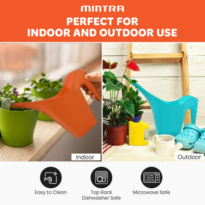 Mintra 1/2 Gallon Plant Watering Can, Indoor Outdoor Water Can for Plants, Long Spout Plastic Water Pitcher for Watering Flower Succulent, Durable and Lightweight, 2L/68 oz, 1 Pack, Burgundy