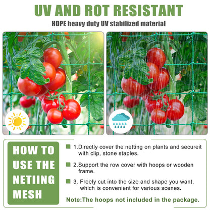 Trellis Netting, Heavy Duty Garden Netting for Trellis for Climbing Plants Outdoor, 16.5x6.6Ft Plant Netting for Cucumber, Tomato, 27 Strands & 4x4 IN Mesh, Grow Net for Vine, Fruits, Vegetables, Bean