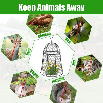 Phoncoo 6 Pack Garden Cloches for Plants, Sturdy Plant Protectors from Animals, Chicken Wire Cage for Garden Cages to Keep Bunnies Chicken Squirrels Birds Animals Out