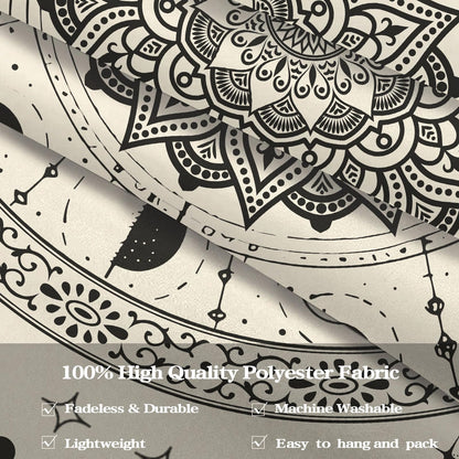 Lunerfex Mandala Moon Tapestry Boho Tapestry for Bedroom Black and White Tapestries Wall Hanging Living Room Wall Art and Home Decor 70x90