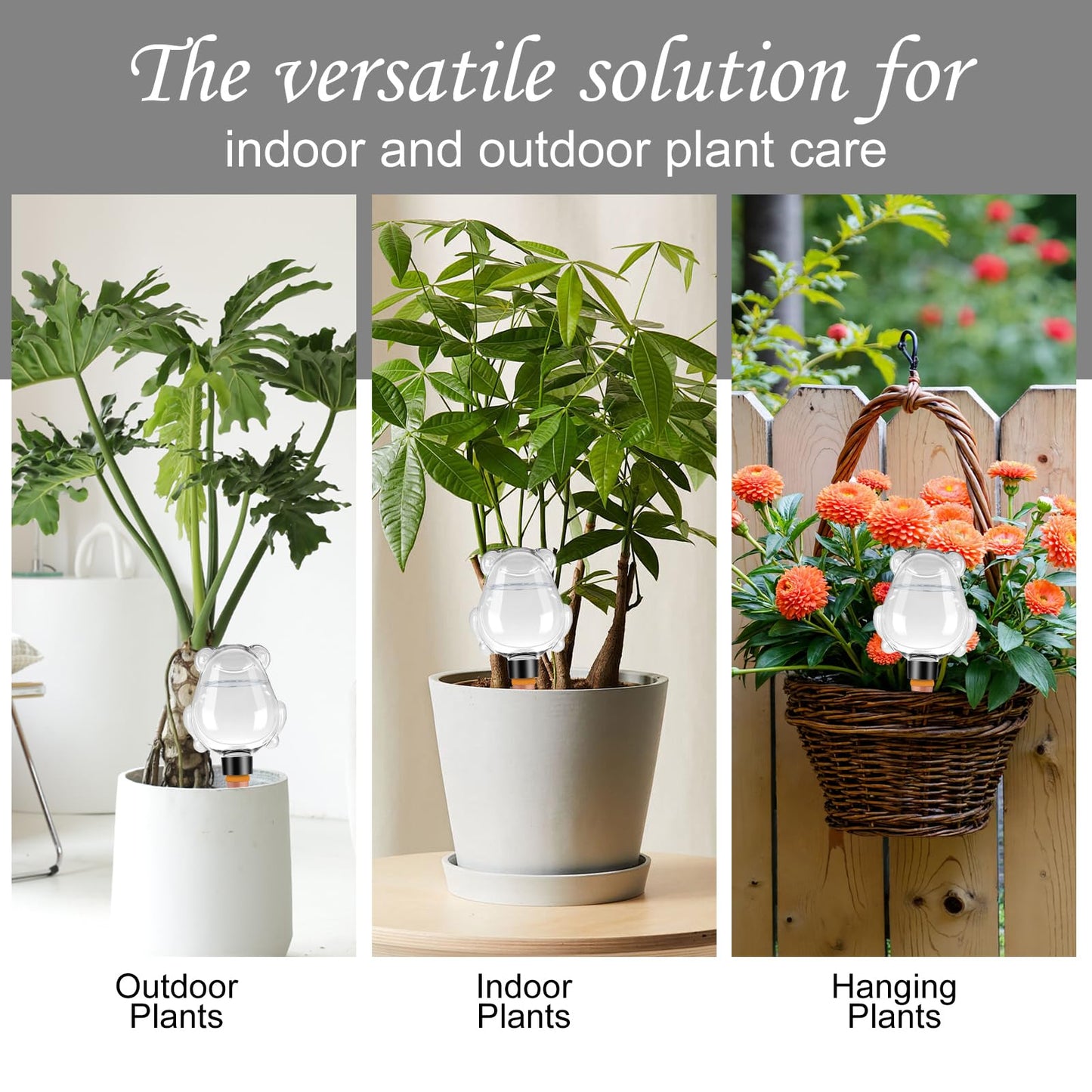3Pcs Frog Plant Self Watering Globes for Indoor and Outdoor Plastic Water Bulbs Top Fill Plant Watering Globes Slow Release Terracotta Plant Watering Devices System for Plants, Clear