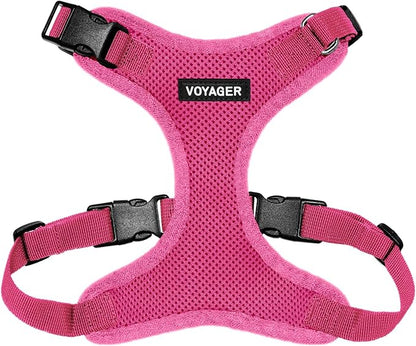 Voyager Step-in Pet Harness - All Weather Mesh, Adjustable Step in Harness for Cats and Dogs by Best Pet Supplies - Fuchsia, XL