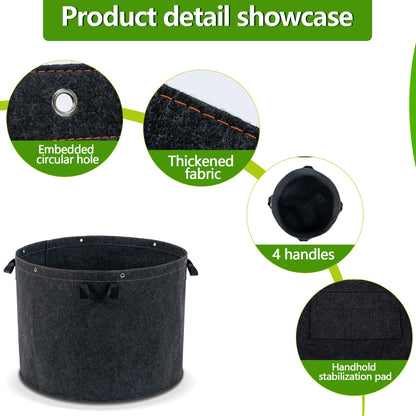 FVOTNW 50 Gallon Grow Bags, 1 Pack Thickened Aeration Large Fabric Pots with Handles 29''×21'', Heavy Duty Planting Bags for Potato, Vegetables, Flowers & Trees