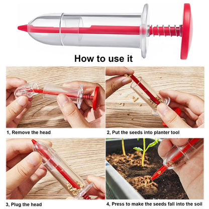 7PCS Mini Handheld Seed Spreader Set with Adjustable Speeds and 12-Hole Dibber Tool, Multifunctional Sowing Seeds Dispenser Planter Kit for Lawn Garden Farm Yard