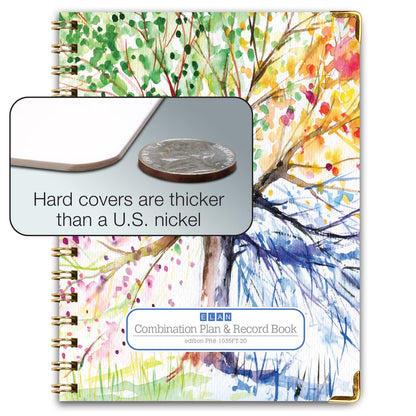 Elan Publishing Company HARDCOVER Combination Plan and Record Book - 8 Period Teacher Lesson Planner (Tree Seasons)