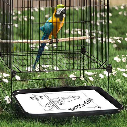 Bird Cage Liners, Bird Cage Paper Liners, 30pcs Disposable Bird Cage Liners, Pre-Cut Bird Cage Liners for Parrot, Parakeet, Conure, Cockatiel, Kraft Paper Cage Liners, 17 X 11 inch, White