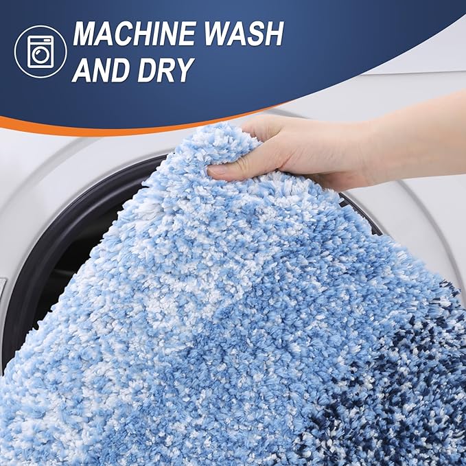 OLANLY Large Bathroom Rugs Mat 44x32, Extra Soft Absorbent Microfiber Bath Rugs, Rubber Backing, Quick Dry, Machine Washable Bath Mats for Bathroom Floor, Tub and Shower, Home Decor Accessories, Navy