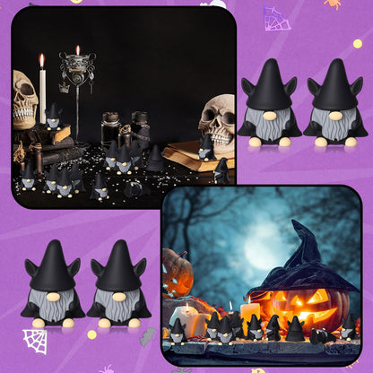 Roowest 60 Pcs 60 Pcs Mini Christmas Gnomes Figurines Decorations Miniature Resin Gnomes Tiny Santa Deer Gingerbread Man Dwarf Figurine to Hide Ornaments for Village Table Decor (Bat)
