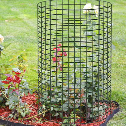 Hlimior 30 Pcs Large Wire Plant Protector from Animals 24'' x 12''10 Sets Metal Plant Cage Chicken Wire Cloche with Ground Stakes and Nylon Tie to Keep Animals Out, Garden Protection Bunny Barricade