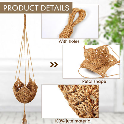 Shappy 4 Pack Boho Macrame Plant Hanger, Large Hanging Planter Plant Holder Pot Hanger Hanging Basket Wall Planters, Plants Lover Gift for Indoor Garden (Classic,Brown)