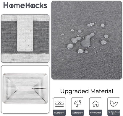HomeHacks 4-Pack Large Laundry Basket,75L Each Waterproof, Freestanding Laundry Hamper, Collapsible Tall Clothes Hamper with Extended Handles for Clothes in the Dorm and Family-Gradient Grey
