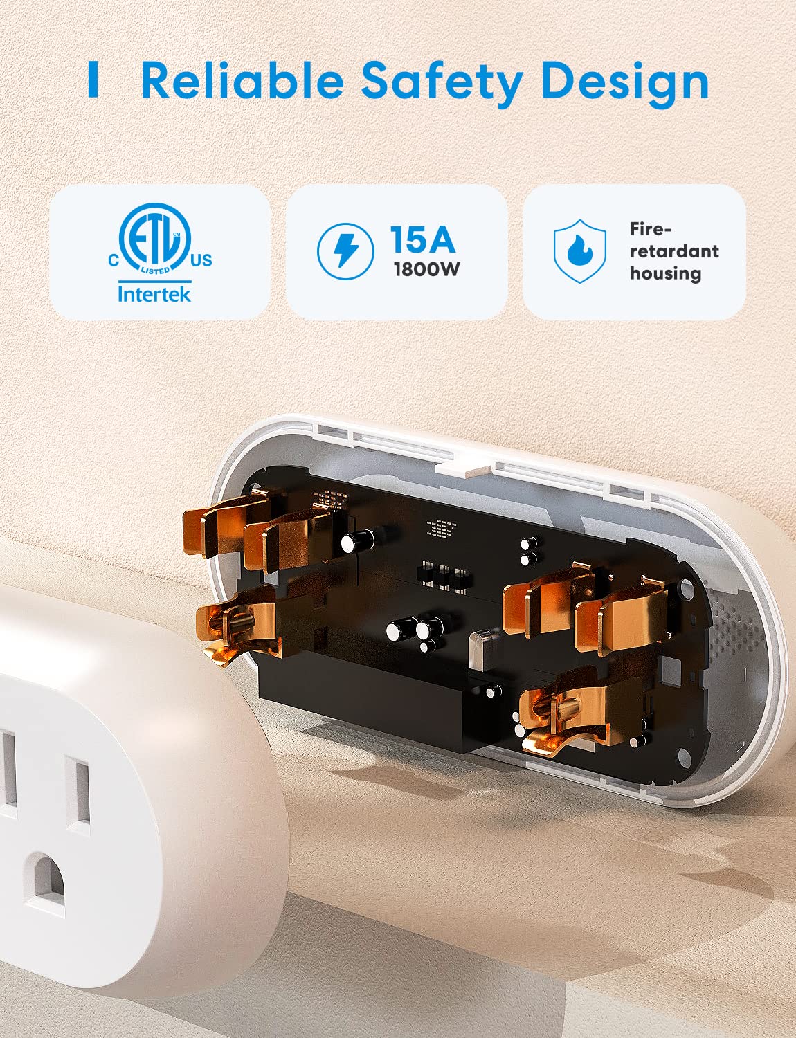 Meross WiFi Dual Smart Plug 15A Smart Outlet Supports Apple HomeKit, Siri, Alexa, Echo and SmartThings, 2 in1, Voice & Remote Control, Timer, No Hub Required, 2.4G, 2 Pack