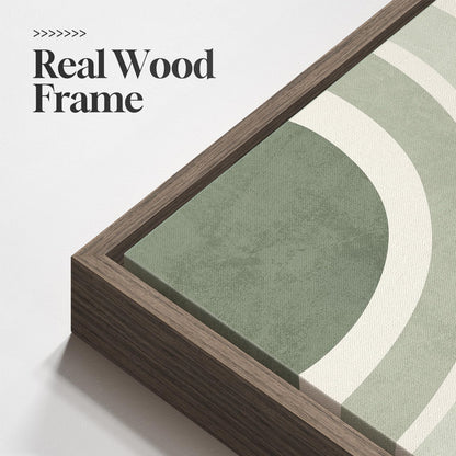 Framed Boho Sage Green Wall Art for Living Room, Large Mid Century Modern Tropical Leaf Canvas Artwork for Walls, 3 Piece Beige Orange Bohemian Wall Art Prints for Bedroom Kitchen Hallway, 16x24 Inch
