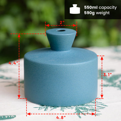 Manykettle Ceramic Watering Bell, Decorative Watering Can for Plants, Stylish Indoor and Outdoor Watering Pot, Perfect for Home Garden and Office Décor (Green 19 fl oz)