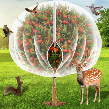 6'x6' Fruit Tree Netting Cover with Zipper and Drawstring, Ultra-Fine Mesh Garden Plant Insect Pest Net Barrier Protection Covers to Prevent Squirrel Bird Deer Cicadas Bag for Blueberry Tomato-1Pcs