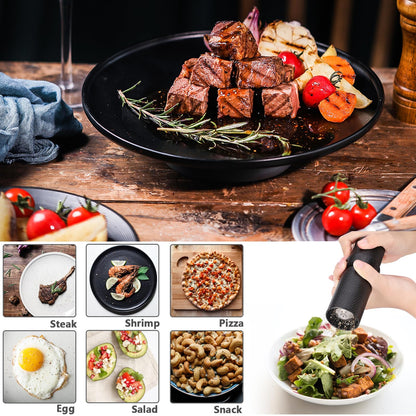 Heavy Duty Manual Pepper Grinder Mill - 10X Fast Grind & External 12-Level Coarseness Adjuster, Aerospace Aluminum with Steel Burr for Kitchen, BBQ and Restaurant