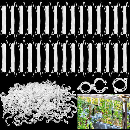Paradi star 130Pcs Tomato Hooks with String,Plant Support Clips,Tomato Support Hook for Climbing Plants,Tomato Holder Hooks with 32.8ft Twine to Prevent Vegetable Fruit from Pinching or Falling Off