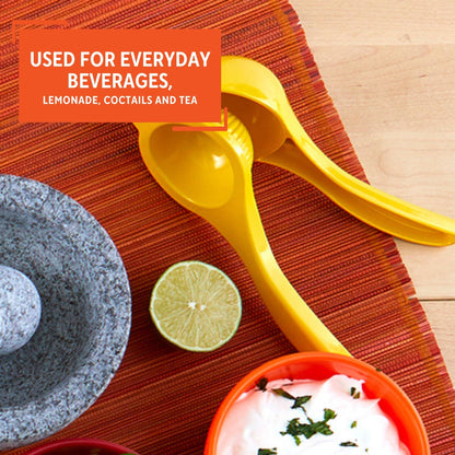 IMUSA Lime or Lemon Manual Squeezer, Citrus Juicer for Max Extraction, Yellow