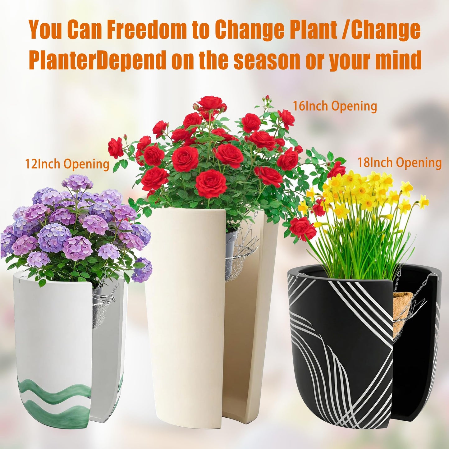 AVRIHVVE Plant Risers for Inside Pots for Any Height, 1pcs Plant Lifters for Inside Pots for Opening 12-18" Wide,Adjustable Planter Insert,Lift Kit Planter Insert (1 pcs)