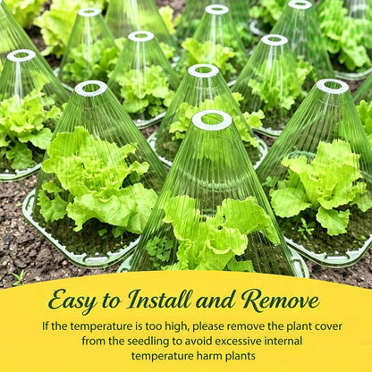 Fshow Garden Cloches,20 Pack Reusable Plant Bell Cover,Bell Jar Cloches for Protection Against Sun, Frost, Snails Etc. (Dark Green)