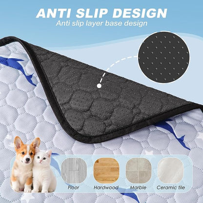 Washable Pee Pads for Dogs, 2 Pack Puppy Pads, Super Absorbent & Leakproof with Anti-Slip Bottom for Dog Training, Crates, Car, Pet Pee Pads, and Furniture Protection, 24"x24"