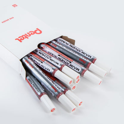 Pentel Markathon Pump Dry Erase Marker, Chisel Tip, Red Ink, 12 Pack (MWL6SX-B)