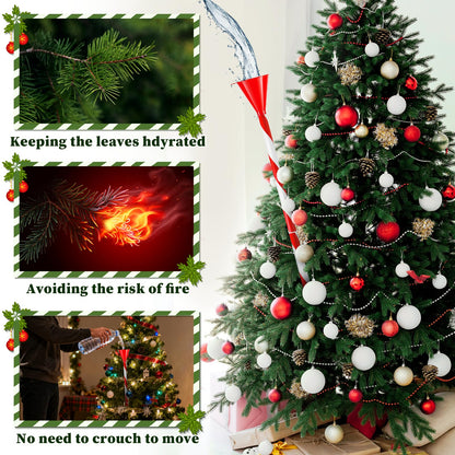 39.3 Inch Christmas Tree Watering Funnel,Red and White Striped Christmas Tree Watering System Device,Long Tree Watering Funnel Spout for Indoor Outdoor Xmas Tree