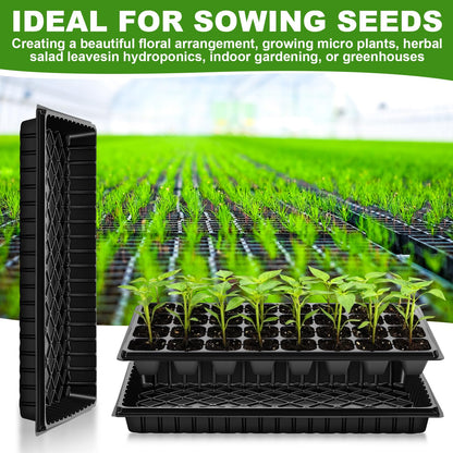 Vesici 32 Pack Seed Starter Trays, 32 Cell Seedling Trays with 1020 Flat Tray, Deep Plug Nursery Plant Pots for Germination, Water Collection, Indoor Outdoor Seed Starting & Transplanting
