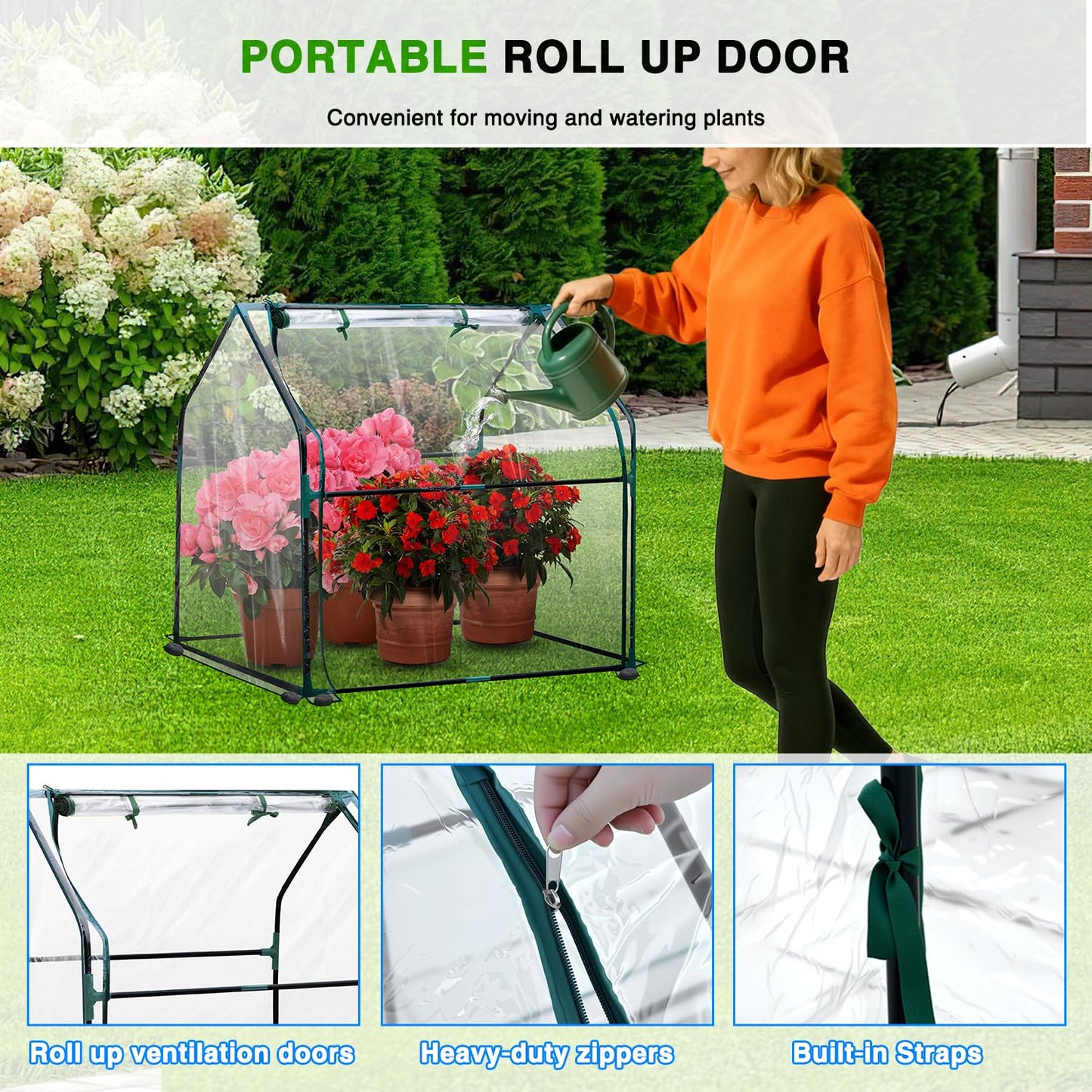 Yesker Mini Greenhouse 36"x18"x33" Portable Small Green House for Indoor Outdoor Greenhouses with PVC Cover Compact Greenhouses Kit for Winter Gardening Balcony Patio Outside Backyard Plant Protection