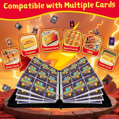 Trading Card Binder for TCG Cards, 9-Pocket Portable Card Collector Ablum Holder Book Fits 900 Cards with 50 Removable Sleeve, High Capacity Waterproof Card Binder Display Storage Carrying Cases