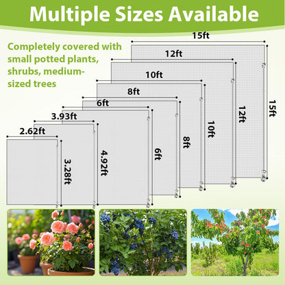 4PCS Fruit Tree Netting with Drawstring and Zipper, 2.62 * 3.28ft Blueberry Bush Netting Cover, Insect Netting for Garden, Garden Fruit Nets Protection from Anti Birds, Bugs