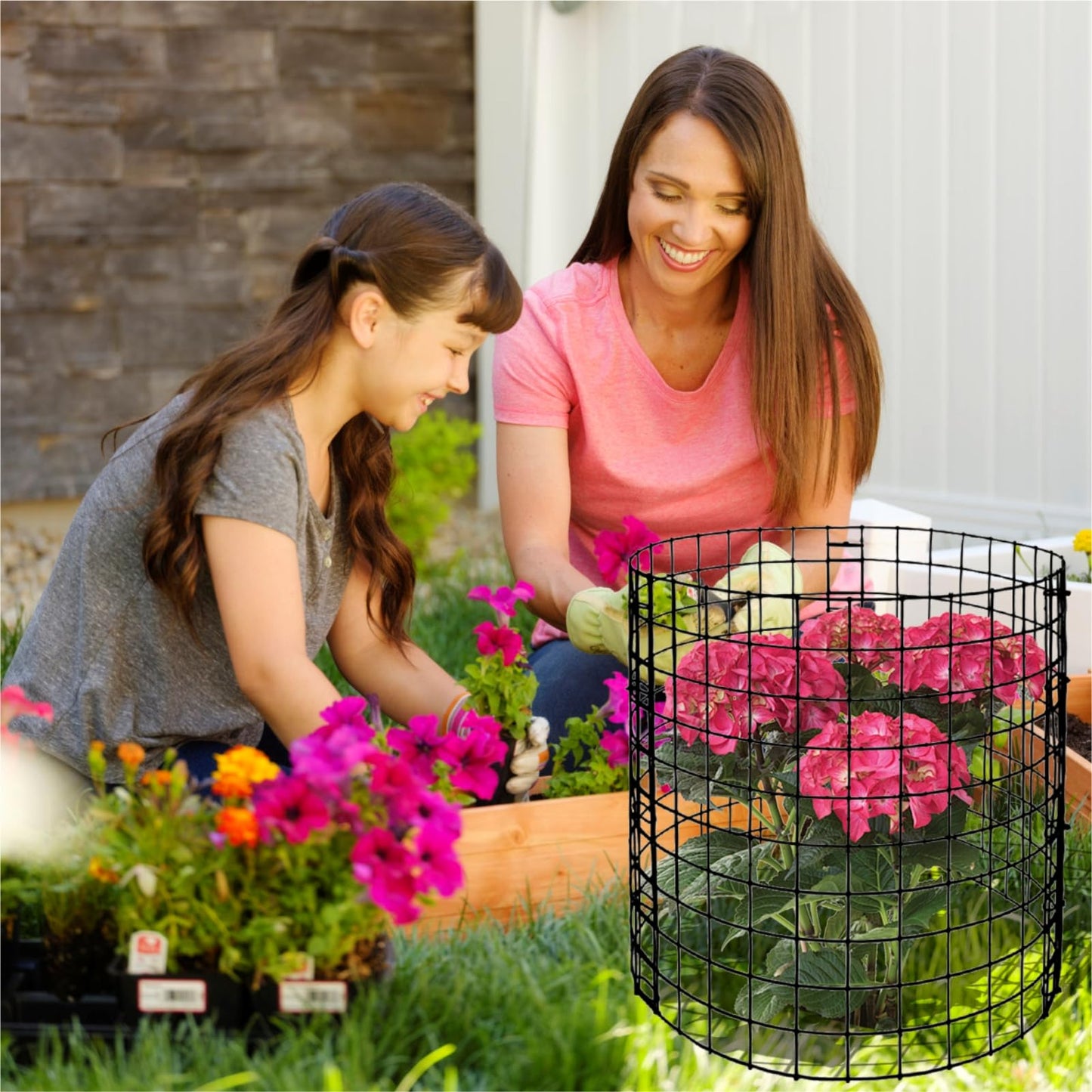10 Pack Round Plant Protector from Animals, 30 Pcs 12 x 12 Metal Mesh to Keep Animals Out Wire Plant Protectors for Rabbits Chicken Duck Bunny Barricades for Garden Vegetable Flowers Protection