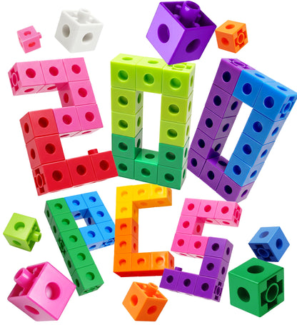 Dotimo Math Linking Cubes, Set of 200 Math Cubes Manipulative Connecting and Counting Snap Blocks for Early Math and Construction, Educational Toy for Preschool, Kindergarten, Homeschool (200-Cubes)