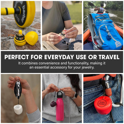 RING THING - Ring Holder Keychain, Jewelry Organizer and Storage, Portable Waterproof Jewelry Holder, Pill Box Keychain Container, Gym Accessory, and Travel Ring Case (Olive Green)