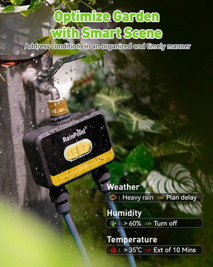 RainPoint WiFi Water Timer for Garden Hose with Brass Inlet,Yellow