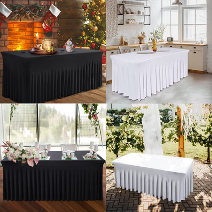 BDDC One-Piece Spandex Table Cover Skirt for 6FT Rectangle Tables