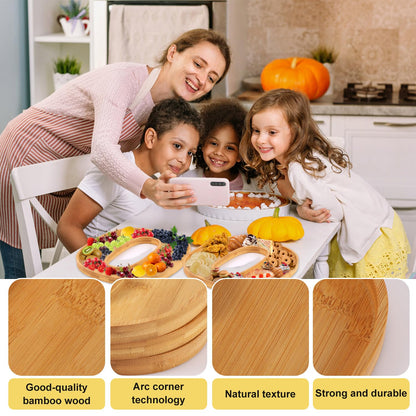 PEUTIER 3pcs Halloween Charcuterie Board, BOO Halloween Cheese Board Wooden Serving Platter Snack Trays Dinnerware Cookware for Home Kitchen Candy Cookie
