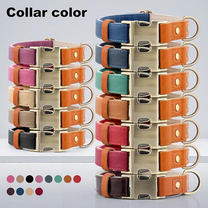 Plutus Pet Genuine Leather & Hemp Dog Collar – Adjustable Heavy Duty Pet Collar with Quick Release Metal Buckle, Soft & Stylish for Puppy and Small, Medium, Large Dogs (Royal Blue, S)