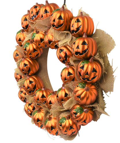 Tree Buddees Jack-O-Lantern Pumpkin Halloween Wreath Decoration