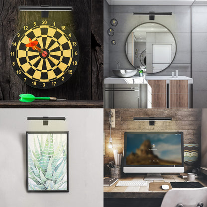 VIGMOJ Wireless Picture Light Battery Operated,Rechargeable Painting Light with Remote Control,Metal Art Display Lamp,3 Modes,Dimmable Dartboard Light with Timer for Frame Picture Gallery,300LM