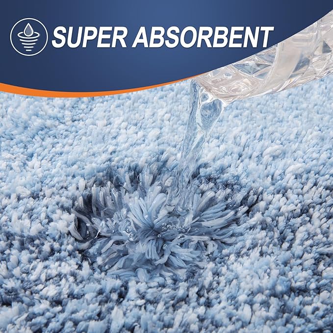 OLANLY Large Bathroom Rugs Mat 45x27, Extra Soft Absorbent Microfiber Bath Rugs, Rubber Backing, Quick Dry, Machine Washable Bath Mats for Bathroom Floor, Tub and Shower, Home Decor Accessories, Blue