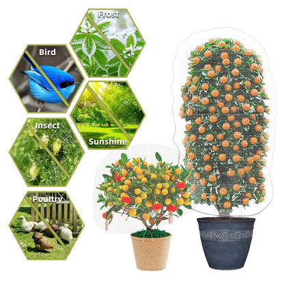 Bird Netting for Garden Protection, CANAGROW 4 Pack Garden Plant Mesh Covers Bags with Drawstring, Insect Bird Barrier Bug Netting for Fruit Blueberry Bushes Vegetable Flower (3.3x4.9FT)