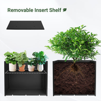Toriexon 36" Metal Planter Box, Large Rectangular Window Box with Drainage Holes & Rust-Proof Coating, Modern Outdoor/Indoor Flower Box for Balcony, Patio & Herbs, Black