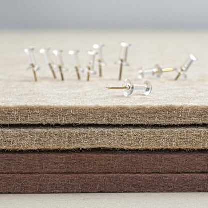 Bulletin Board, 24 x 18 inches Felt Board Decorative Pin Board, Cork Board Alternative for Wall, Foldable Photo Board Self-Adhesive Vision Board Mood Board with 20 Pushpins - Saddle Brown